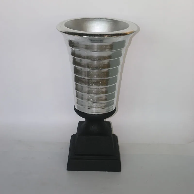 82CM Height Modern Glossy White Trumpet Polyresin Wedding Centerpiece Table Vase