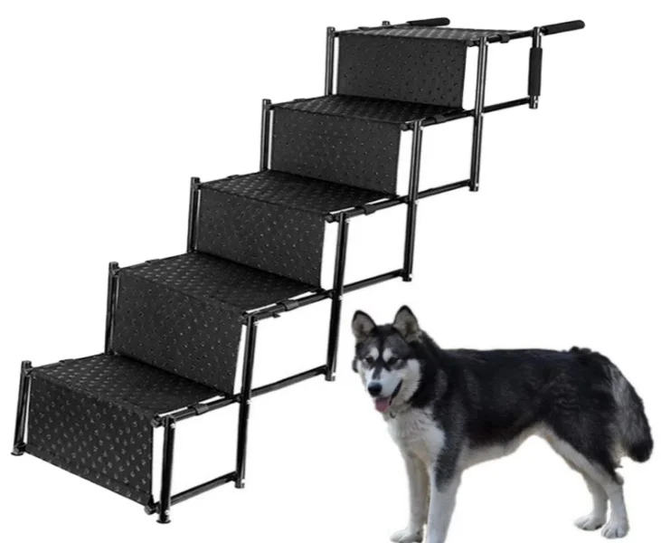 5Step Pet Car Step Stairs for Large Dog Portable & Folding upgraded Pet ladder