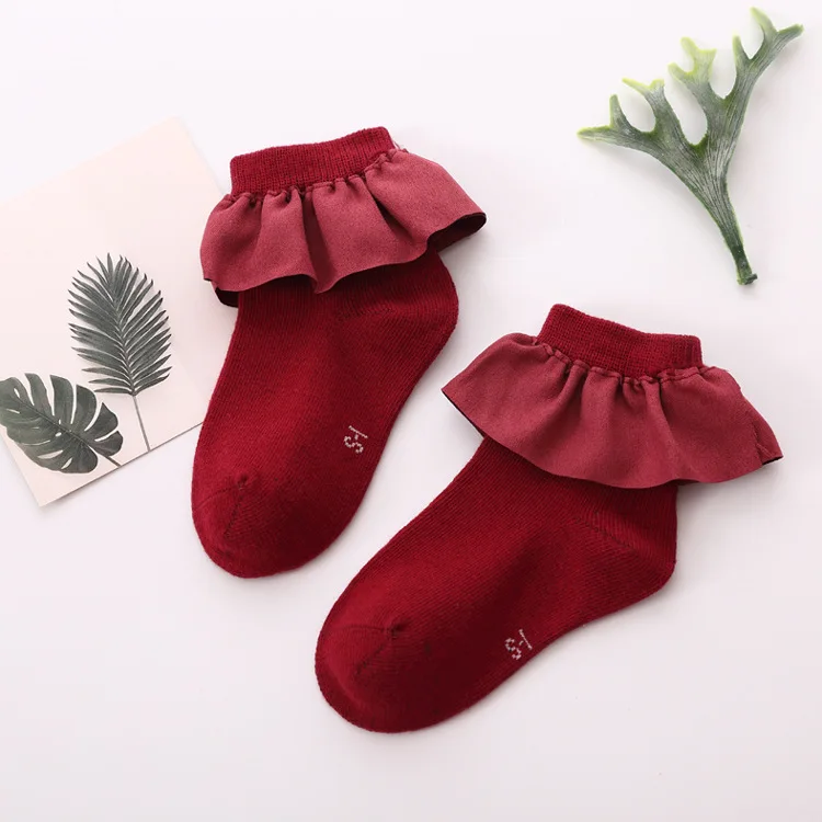 Seamless cotton baby frill socks cute comfortable fashion frilly socks for kids girl