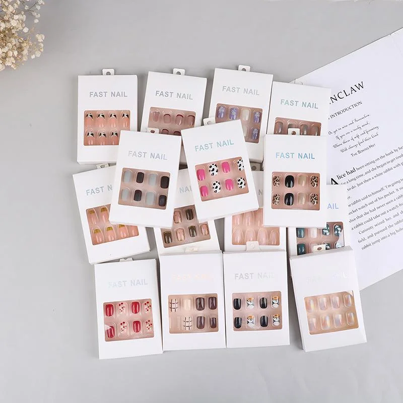 Fashion Customized Small Window Package Empty Custom Press On Nails Packaging Box