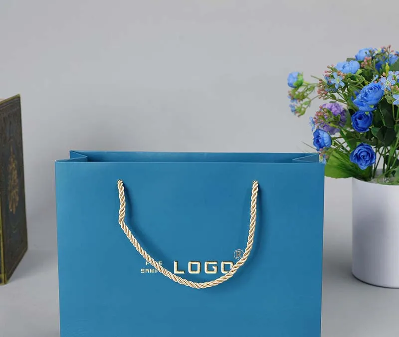 Customized logo design luxury gift carry  paper bag reusable flat bottom jewelry paper bag for eyeglasses shopping
