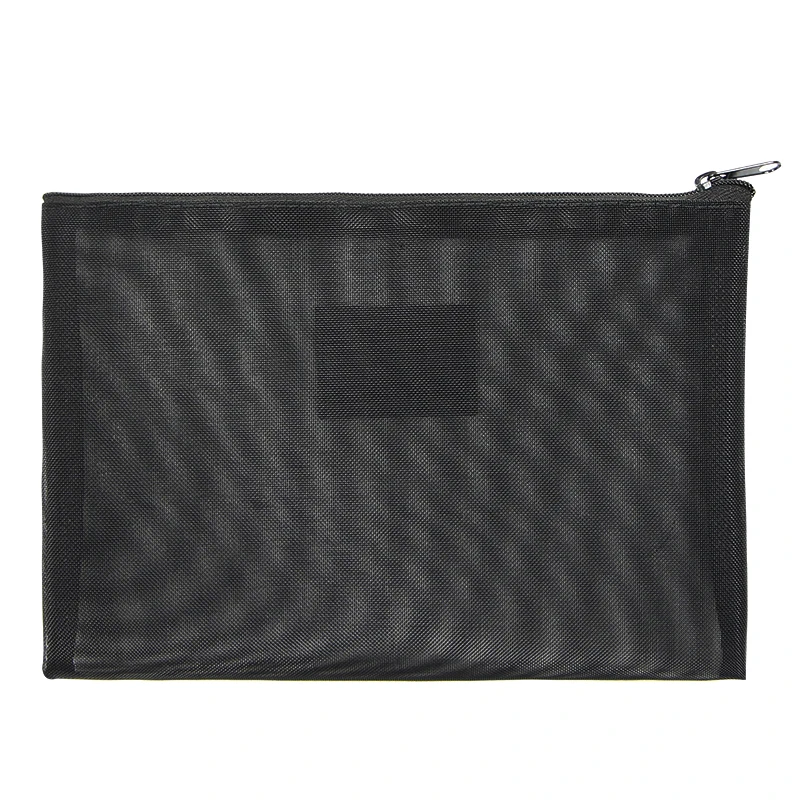 Nylon Mesh Cosmetic document storage Custom Logo Print Travel Toiletry Bag Zipper Closure make up pouch pencil bag