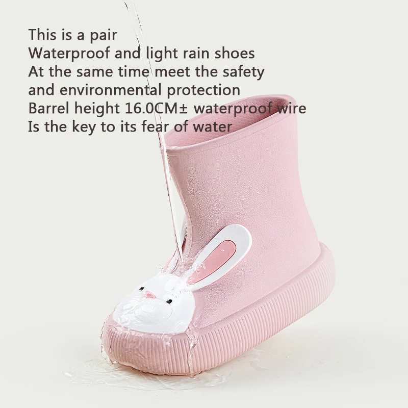 Cheerful Mario Children rain shoes 2023 new boys baby thick soled rain boots girls students non-slip kids waterproof shoes