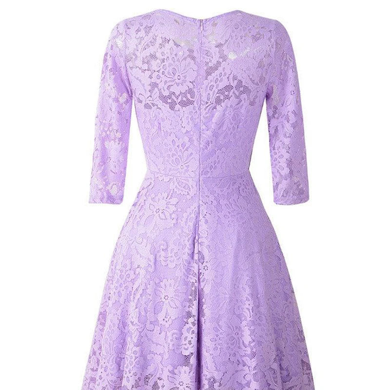 Factory custom fashion 4/3 sleeve spring  summer lace irregular long dresses women