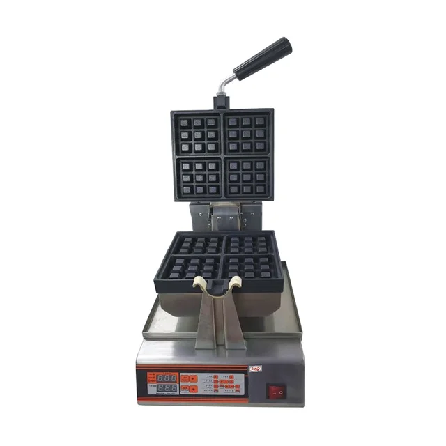 Rotating Non-Stick Brussels Liege Style Belgian Waffle Maker Machine with Digital Timer