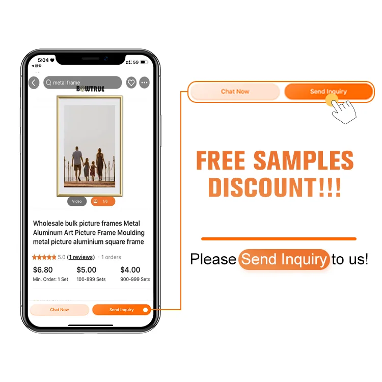 Wholesale bulk picture frames Metal Aluminum Art Picture Frame Moulding metal picture aluminium wedding album keepsake