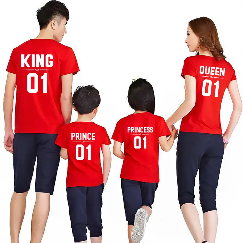 
family look matching clothes outfits father mother daughter son tshirt daddy mommy and me baby boy girl clothing queen mom dress 