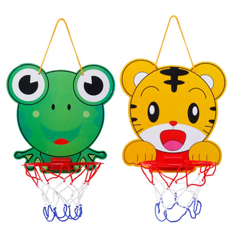 Baby Sport Toy Indoor Outdoor Removable Door Wall Hanging Cartoon Animal Portable Mini Board Basketball Hoop With Ball