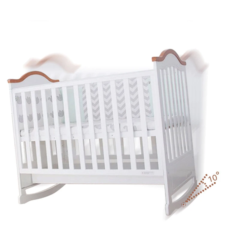 Modern multifunction wood baby cot with