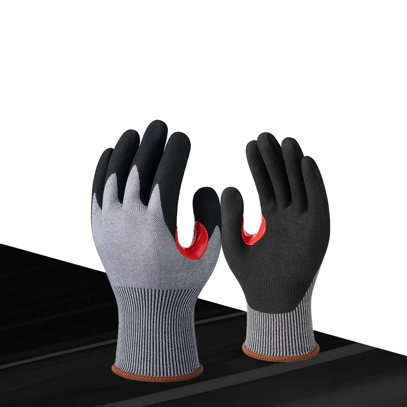 Nitrile Rubberized Cut Resistant Gloves Reinforced Abrasion Resistant and Durable Industrial Safety Gloves
