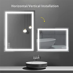 High Standard 5mm Copper-free Silver Mirror Backlit Light Led Customized Smart Bathroom Mirrors