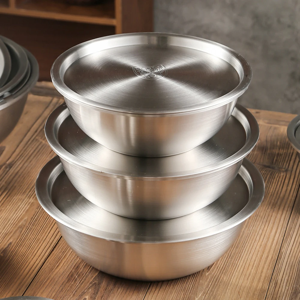 14/16/18/20/22/24/26/28/30/32/34cm Premium Thickened Stainless Steel Restaurant Food Mixing Bowl Soup Basin