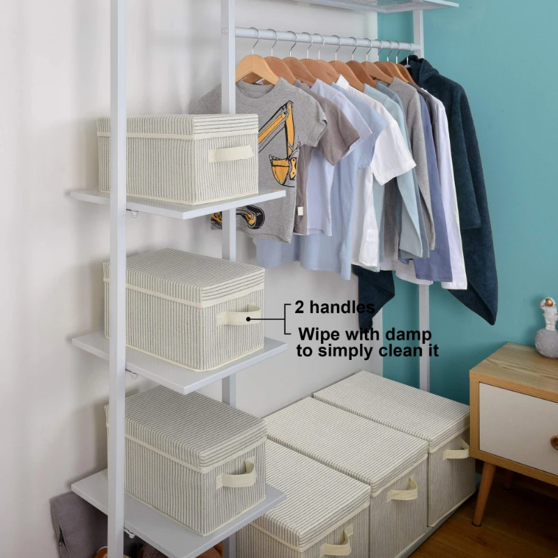 High Quality  Household Items Foldable Storage Boxes Organizer Containers Baskets Cube with Cover for Home Bedroom Closet Office