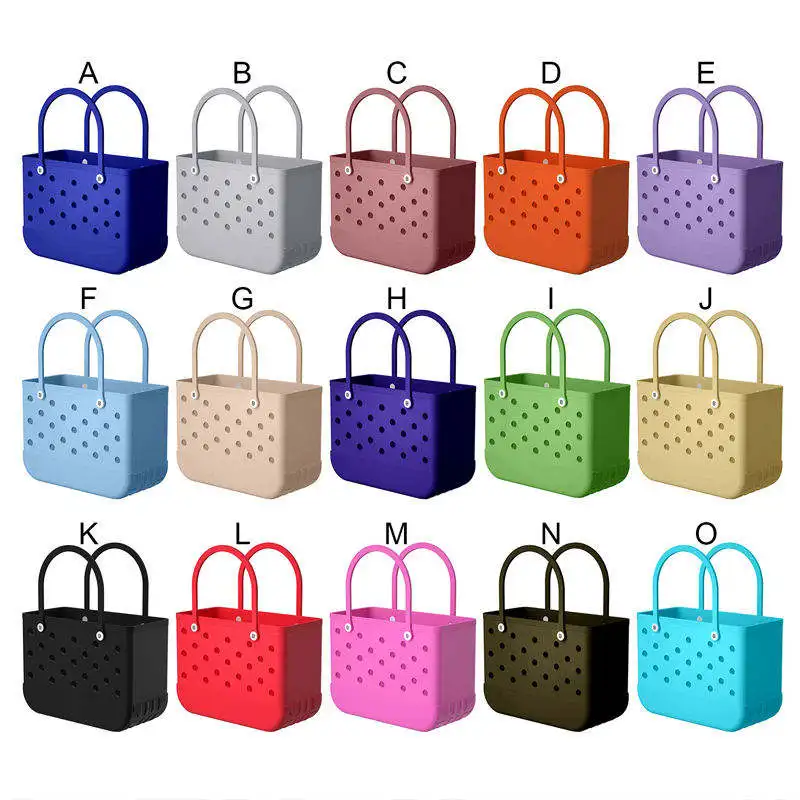 2024 New Fashion Summer Beach Waterproof Eva Silicone Rubber Handbags beach bag waterproof eva portable Bogg Bag Large Bogg Baby