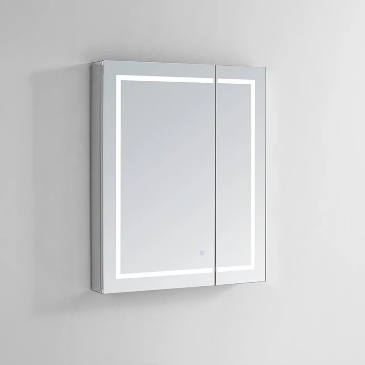 Новая модель 35,5 дюйма угловой большой размер спальня умное металлическое зеркало с подсветкой шкафчик для лекарств IP44 для ванной комнаты