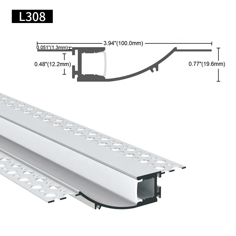 Plasterboard Recessed Linear Strip Light Profil Alu Channel Heat Sink Drywall Gypsum Wall Plaster-in Aluminium LED Profile