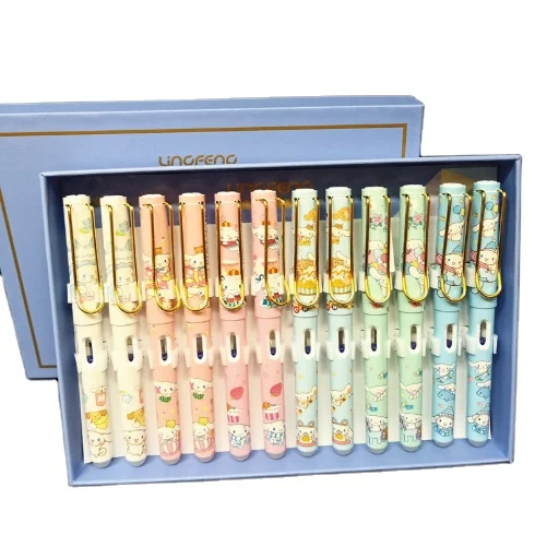 Sanrio Laurel Dog Erasable pen Metal pen holder Bookmark Big eared Dog student EF  Practice Pen Prize