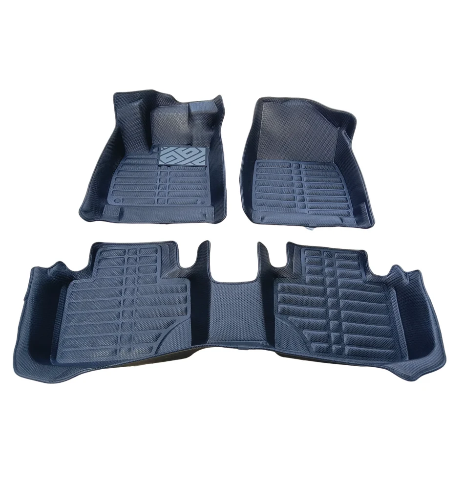 Wholesale full set of car mats, waterproof non-skid diamond leather deep dish matting.