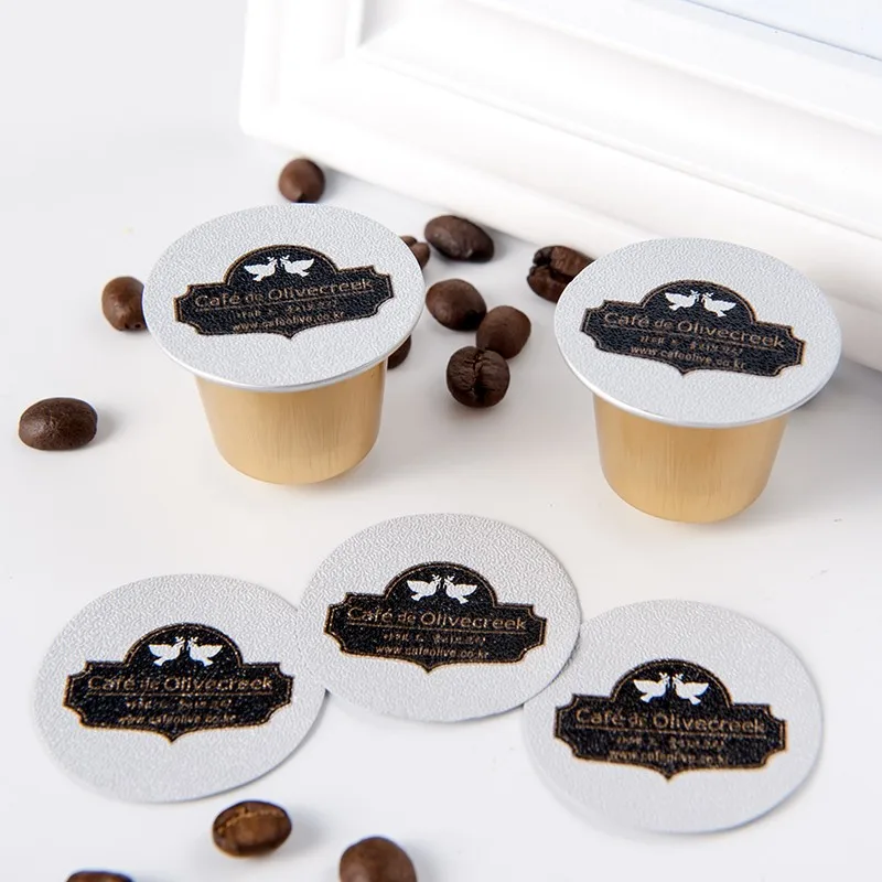 Lucky Time Disposable Custom Compatible  Nespresso Aluminum Foil Empty Coffee Capsule with Lids