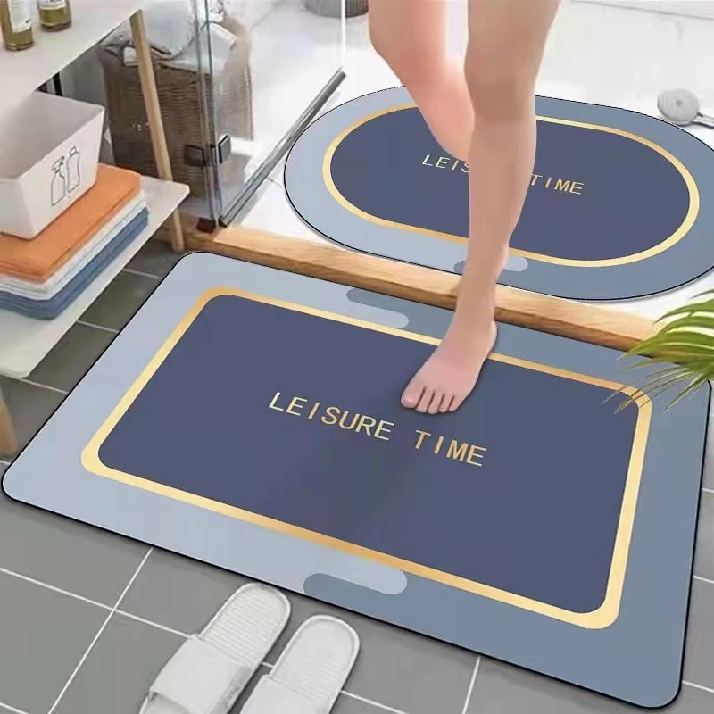 Bathroom Water Absorbent Rug Set Rubber Door Mats Diatom Mud Floor Mat Kitchen Carpet Anti Slip Diatomite Bath Mat