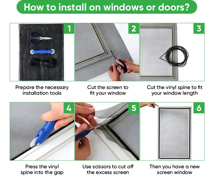 Folding Package Pet Proof Window Screen 36*50 Heavy Duty High Hardness Vinyl Coated Polyester Mesh Cat Resistant Screen Mesh