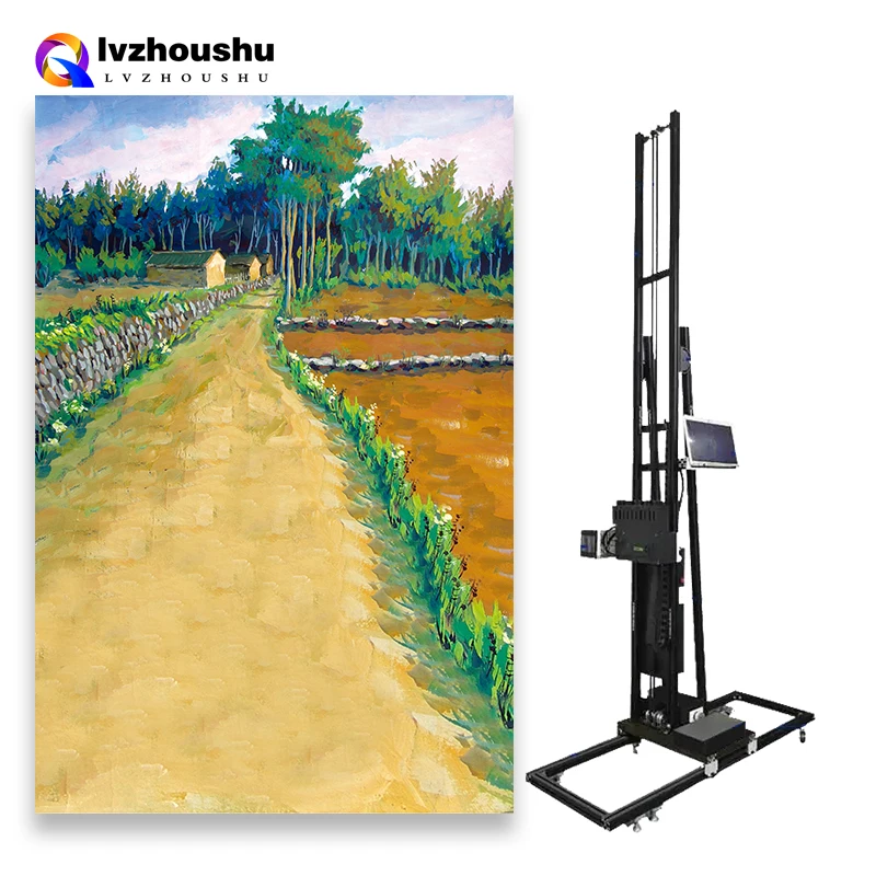 3D Background Wall Painting Printer Wheel Rail All in One UV Wall Printing Machine 3D Vertical Wall Printer