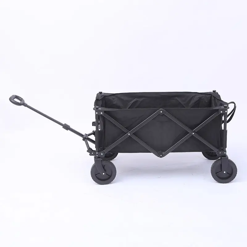 Wholesale Outdoor Folding Garden Storage  Big Wheel Metal Wagons Camping Cars Custom Wagons