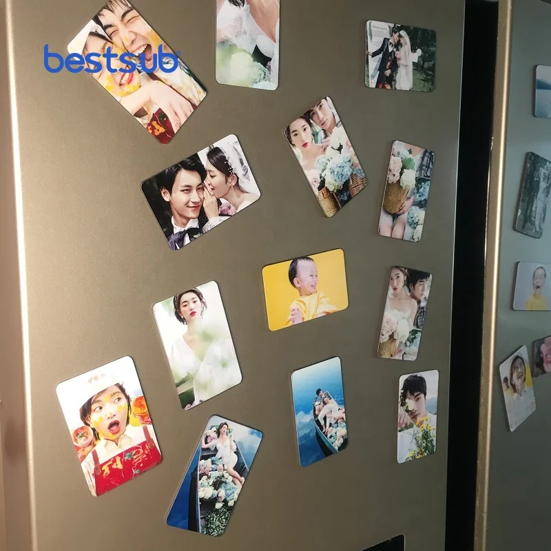 BestSub Wholesale Custom Sublimation Blanks Middle Rectangular MDF Magnets Souvenir Vase Magnetic White Board for Fridge