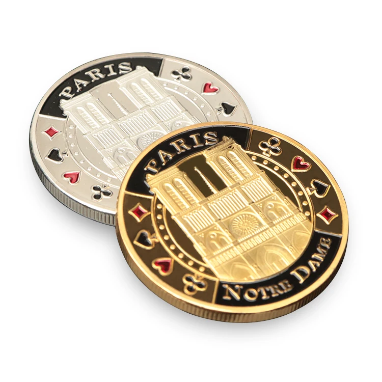 Новая Металлическая эмалированная позолоченная Посеребренная Железная Чипса 40 мм с логотипом на заказ