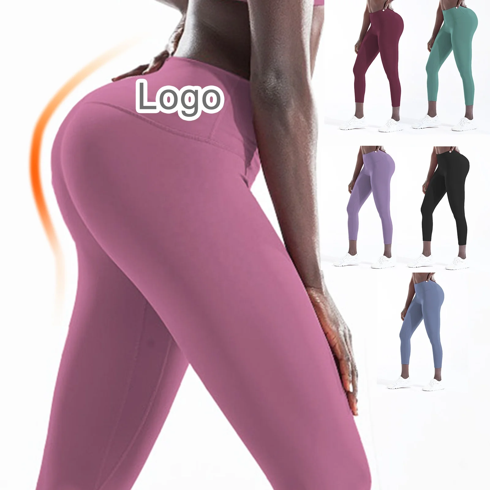 
Plain Spandex Nylon Tummy Control 4 Way Stretch Gym Sport Workout Leggings Butt Lift Tights High Waist Womens Yoga Pants 
