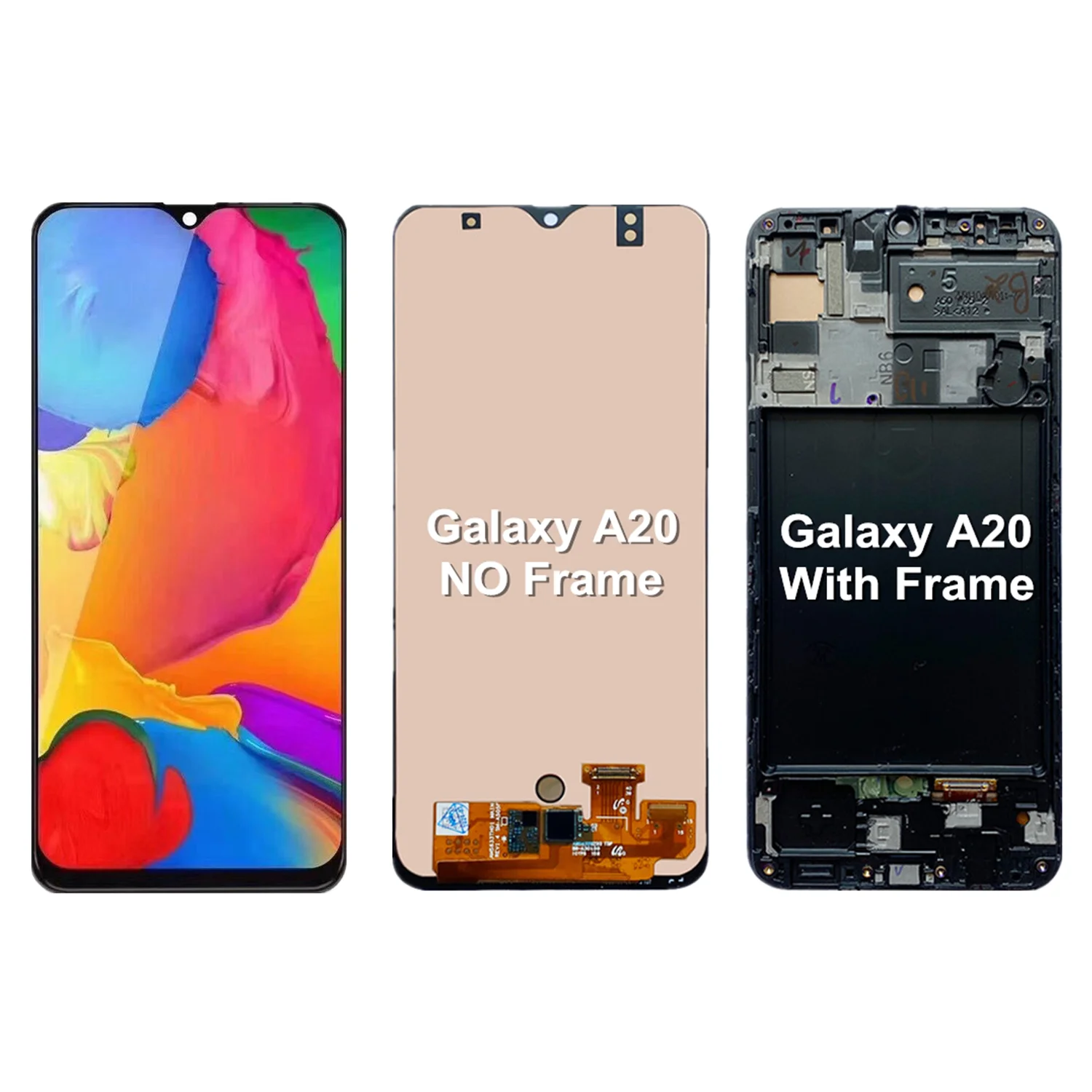 CellPhone OLED Touch Screen with frame for Samsung A20S A31 A50 A51 A70 A71 M21 M30 M31 LCD Screen Display Assembly Spare Parts