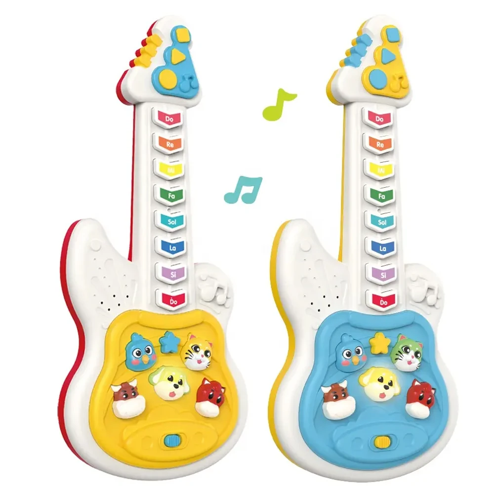 2024 Baby new early education lights instrument guitar keyboard toy cartoon animal electric guitar music toy