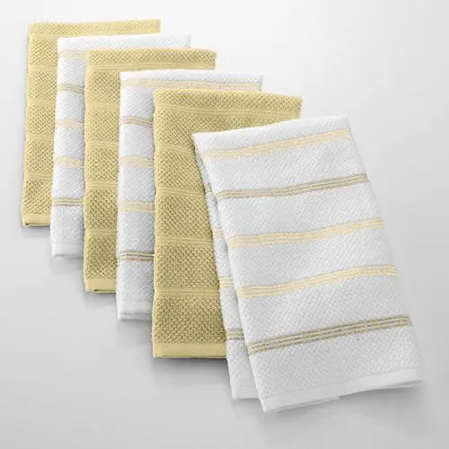 terry cotton kitchen towels four color stripe