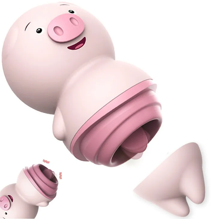 Wireless Pig Vibrator Female Products Tongue Masturbator Tongue Licking Pig Shape tongue vibrator