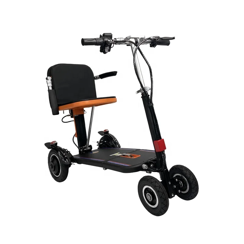 Travel Handicapped Mobility 3 Wheels 4 tires Folding Motorcycle Power Electric Scooter for Adult