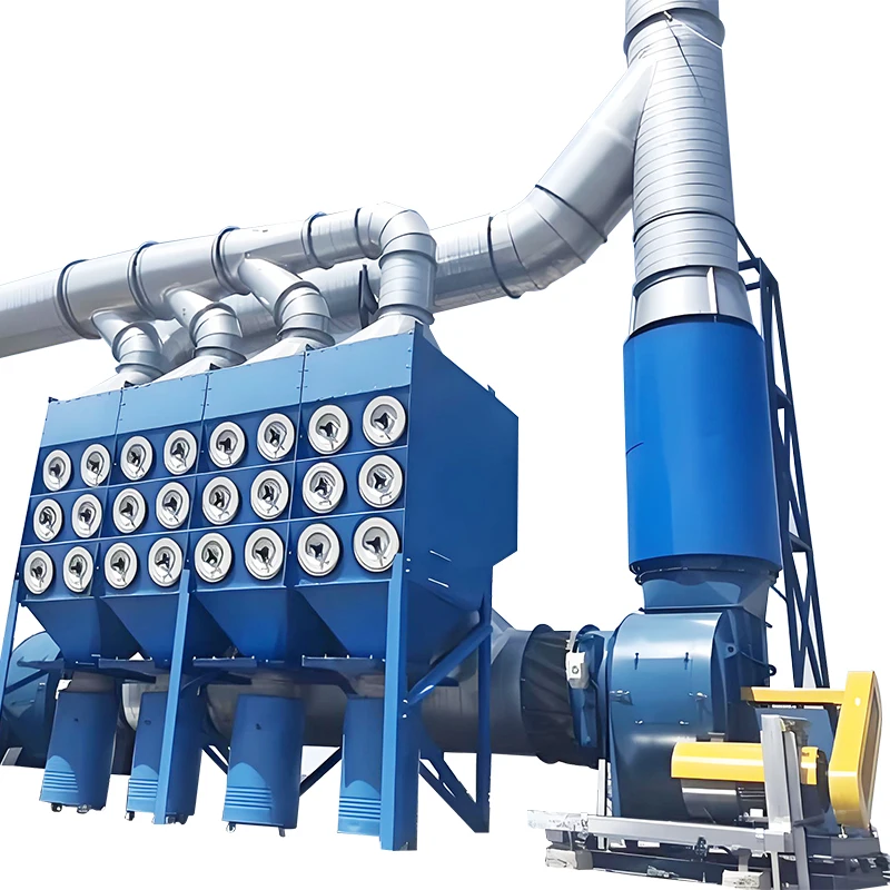 With flange cenrralizedpulse jet bag filter filter cartridge dust collector for industrial vacuum dust recovery