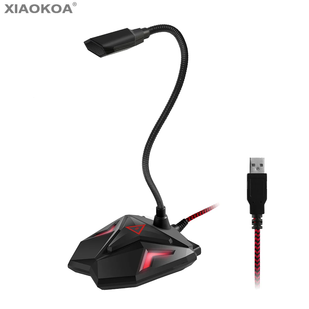 Профессиональный USB-микрофон XIAOKOA, игровой конденсаторный микрофон для компьютера, с возможностью записи и игры онлайн
