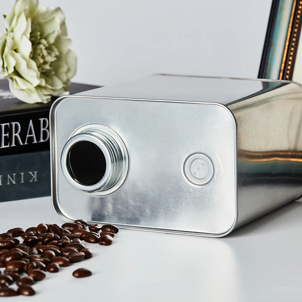 Custom Logo 400g Coffee Bean Tin Cans Empty Metal Can with Screw Lid and Valve