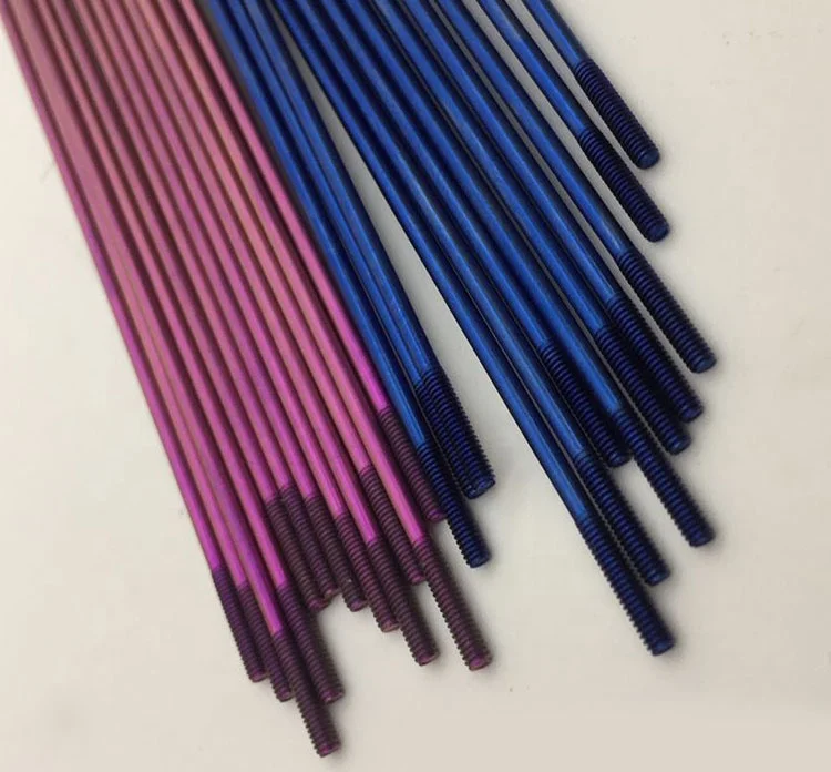 Customized GR5/TC4 Titanium Alloy Spoke and nipples,Bicycle Ring Modified Spoke Colourable