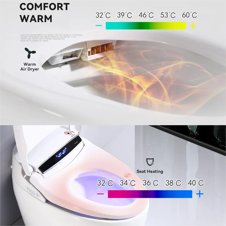 More Cleaning Mode Bathroom Floor Mounted Automatic Toilet Female Wash Ceramic Smart Toilet with Remote Control