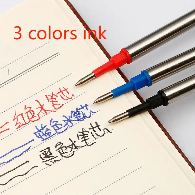 0.5mm Smooth Writing Fine Point Liquid Gel Pen Black Medium Tip Metal Roller ball Refills for Most Brands Pens