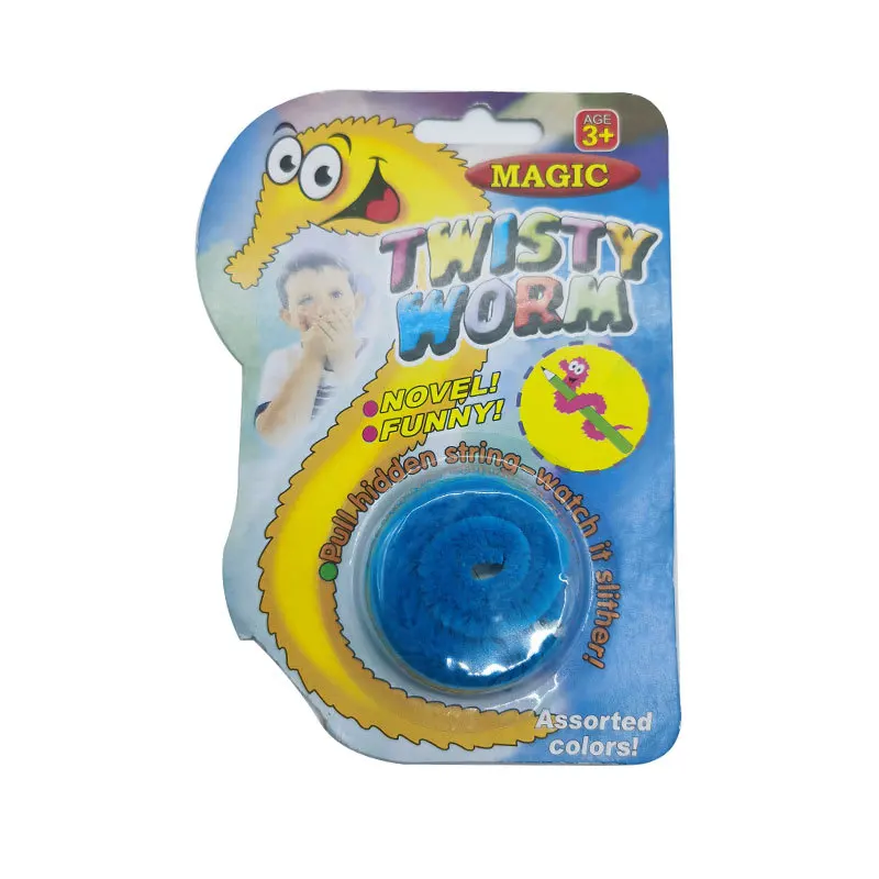 Colorful Magic Toy 23 cm Funny  Worm Fuzzy Worms Blister Card Packing  Plush Worm Toy For Kids