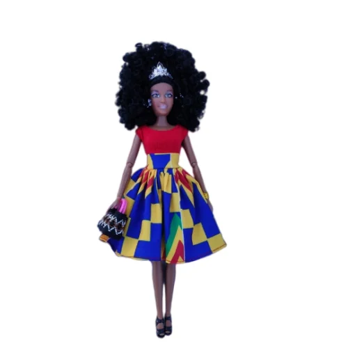 Beautiful African dolls Baby Movable Joint African Doll Toy Black Explosion head Pretty Long skirt Doll Toys For Girls Best Gift
