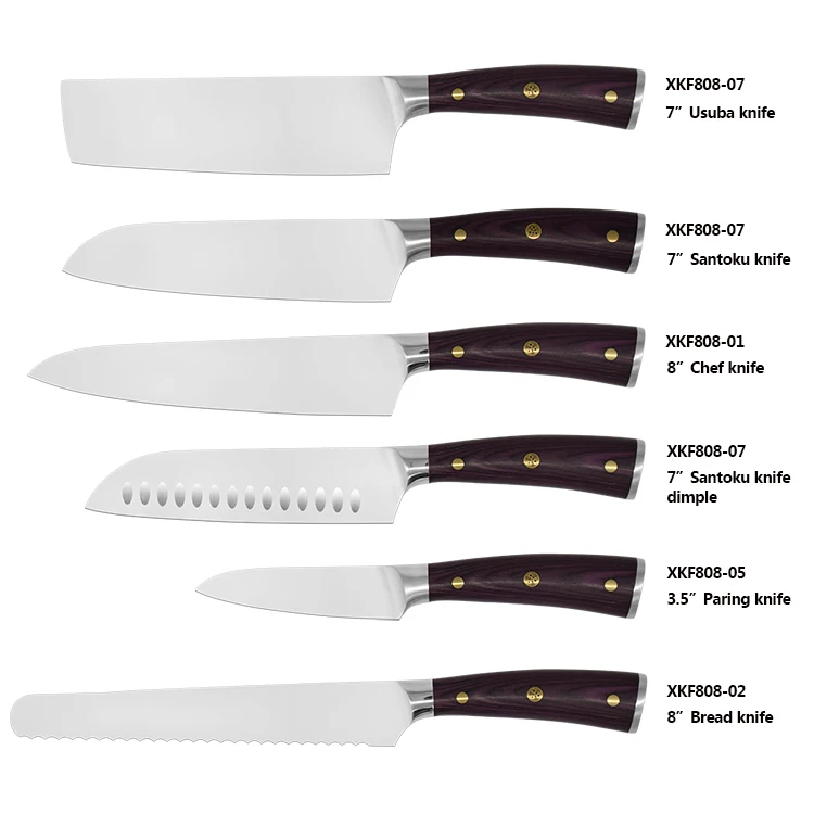 Chefs Knife Uae Gold Chef 8In Case 8 In Set Knives Nsf Gray Hook Long 440C Thin 2020 Deba M390 7Pcs Cow Wood Blank Japan Stone