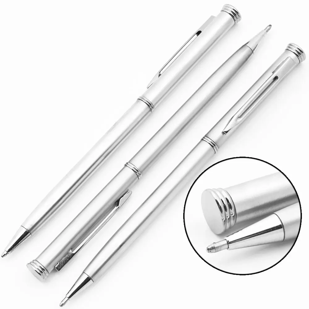 Персонализированный металлический логотип подарок рекламная шариковая ручка тонкая