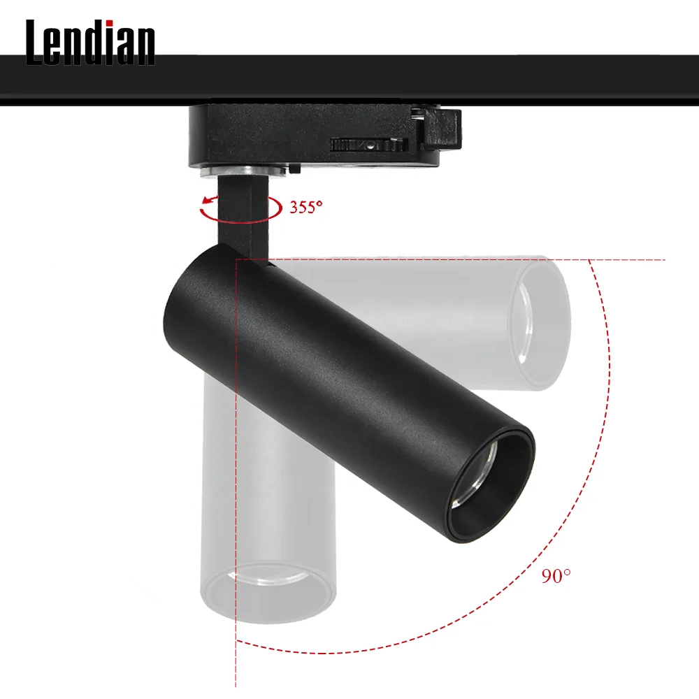 Modern 8w 15w 20w 3000k 6000k dimmable removable round cylinder cob dali led spot track lights cct indoor rail lamp