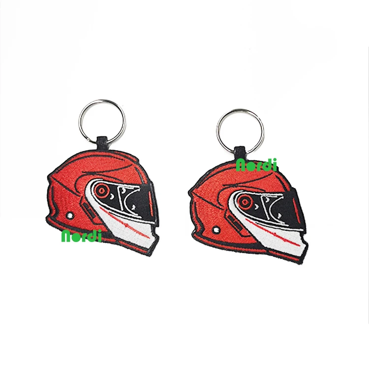 Wholesale Cheap Custom Embroidery Key Tag Personalized Fabric Flight Airplane Woven Fabric Keychains