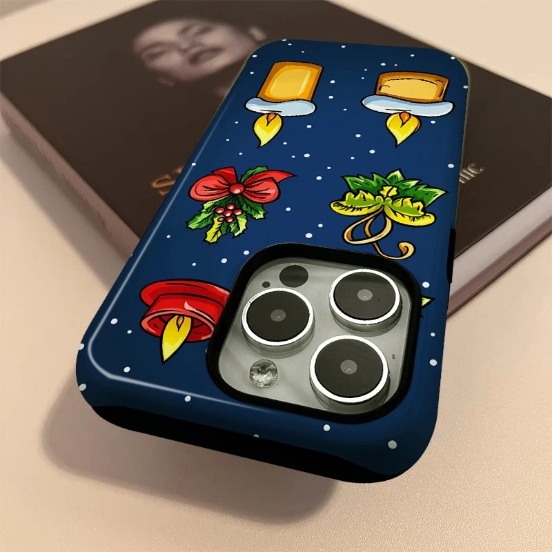 christmas old man snowman tree gift element Soft Pink Bow Phone Case For Samsung S24 S23 S22 Ultra A54 5g A34 A55 A24 A15 A53 A5