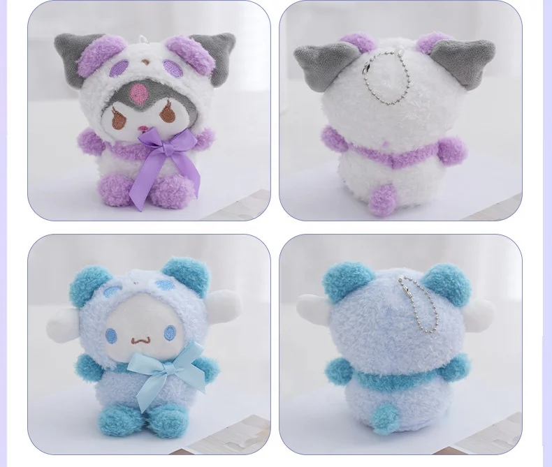 12 см Sanrioed Kuromi My Melody Cinnamoroll мягкая цепочка для ключей плюшевая кукла Брелки кулон игрушки ребенок Рождественский подарок