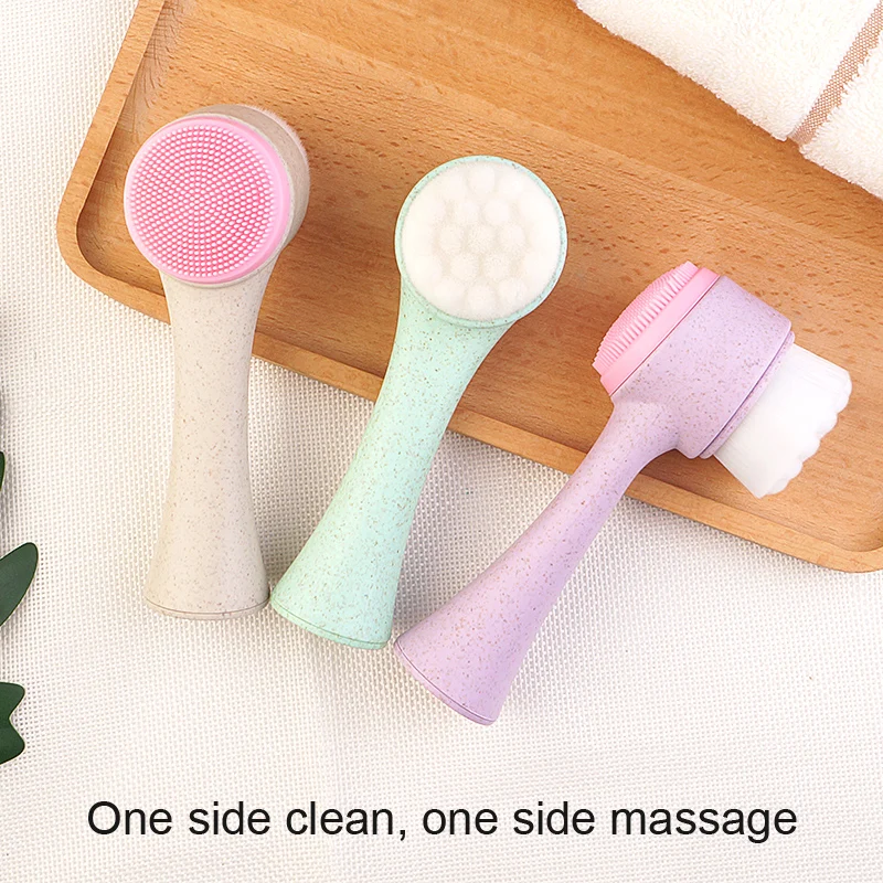 
Eco Friendly Biodegradable Korean Facial Cleansing Brush With Silicone Massage Brushes For Deep Cleaning 